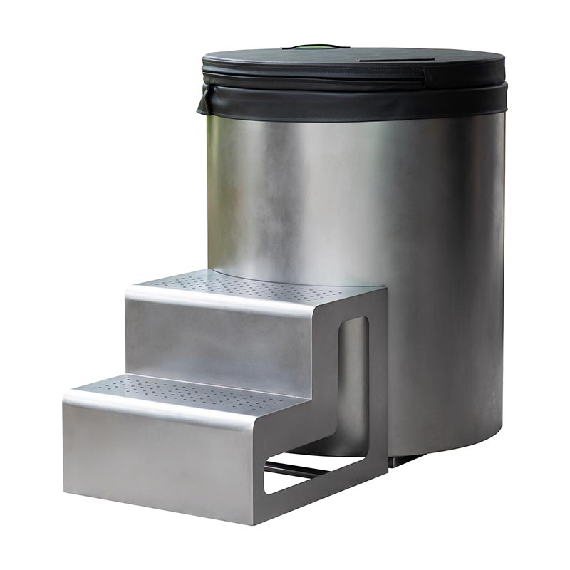 Fullt 304 rustfritt stål rundt kaldt stupebadekar